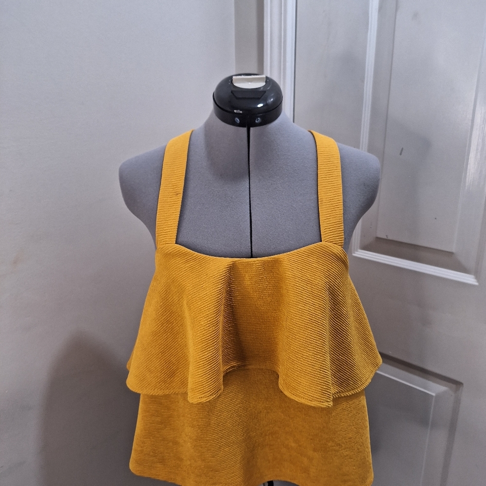 Madewell Gold Two Teared Halter w/Criss/Cross Straps Size Med